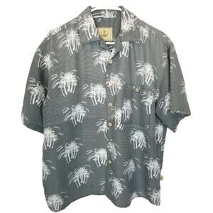 Vintage Joe Marlin Mens Palm Tree Print  Hawaiian Shirt XL Tropical Beach Resort